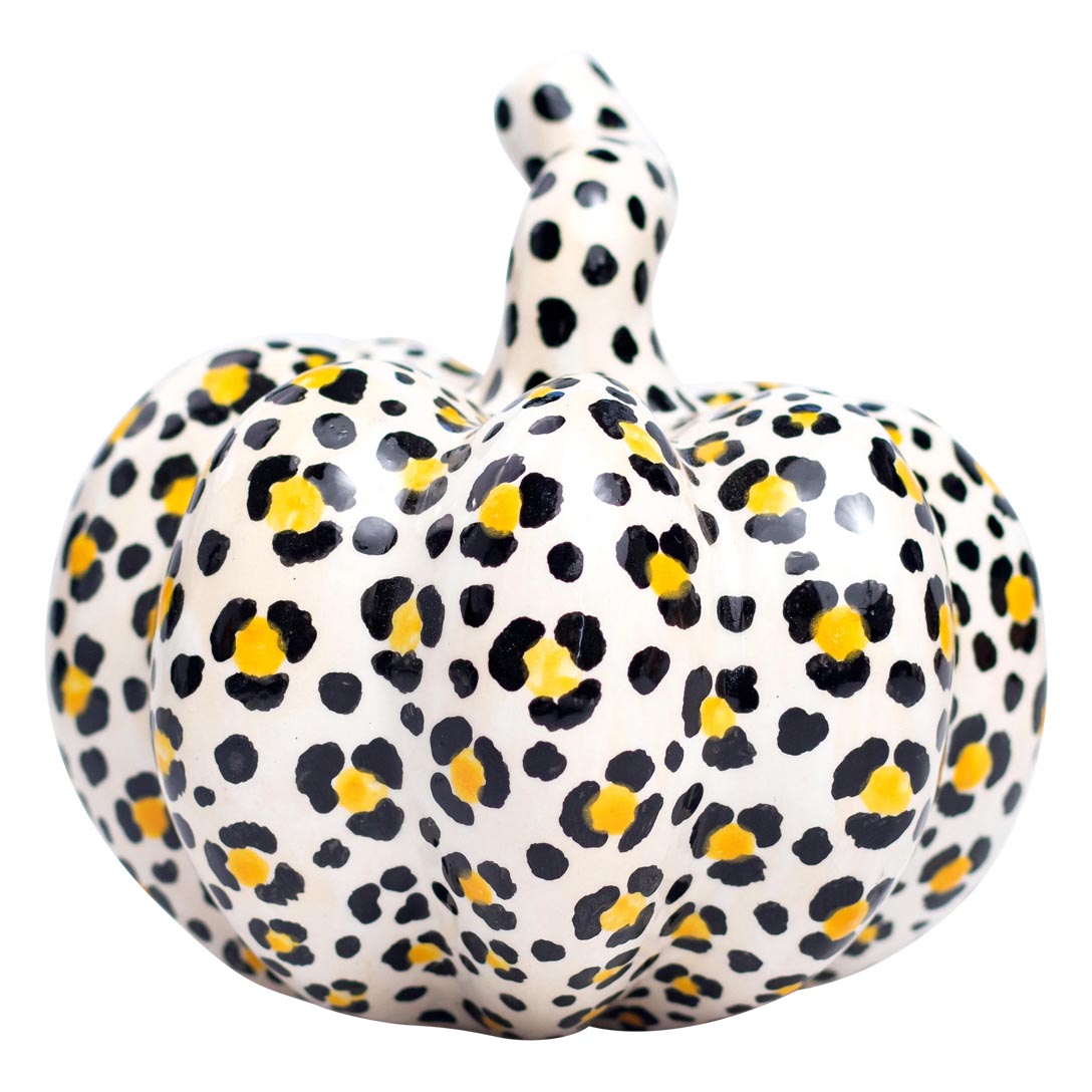 Safari leopard pumpkin sculpture