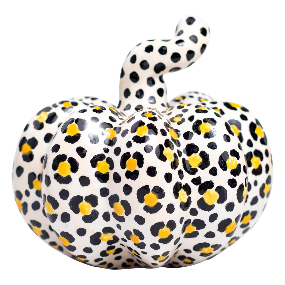 Safari leopard pumpkin sculpture