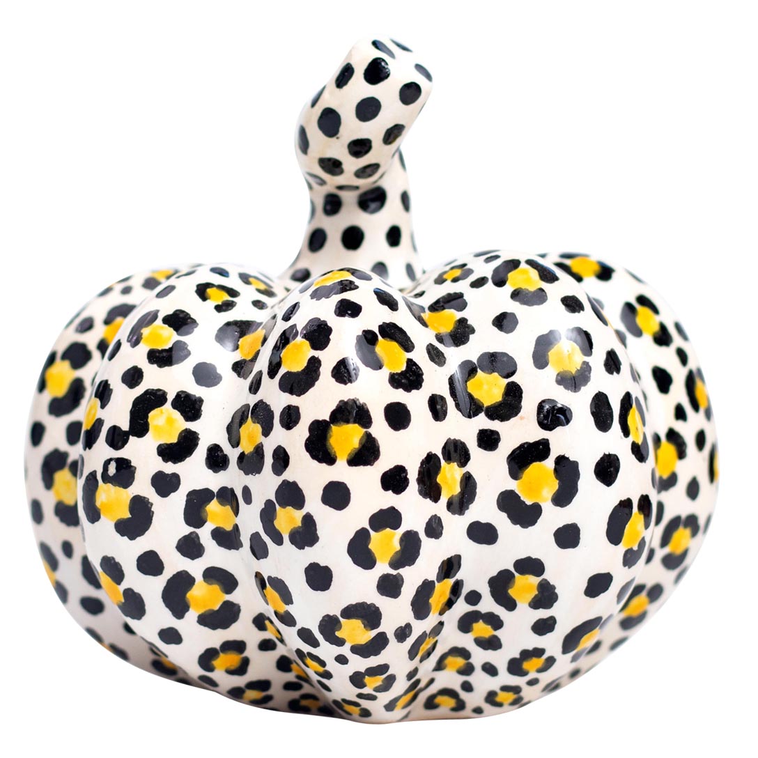 Safari leopard pumpkin sculpture