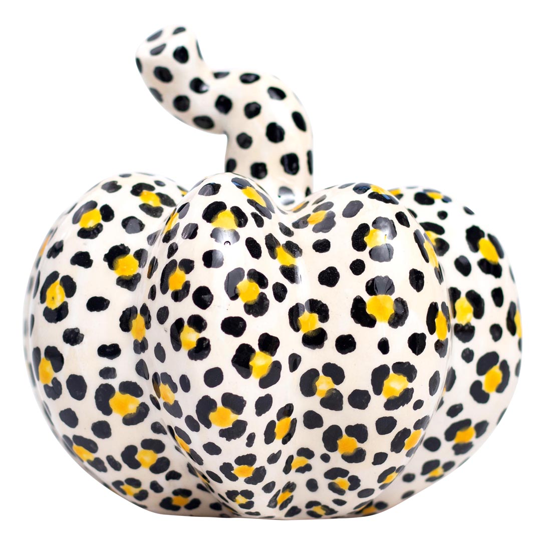 Safari leopard pumpkin sculpture