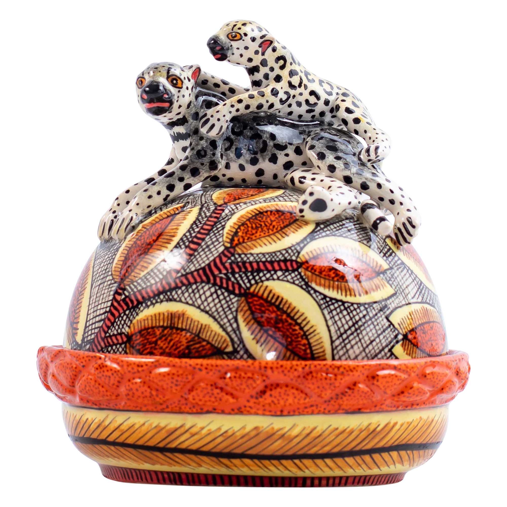 Leopard butterdish