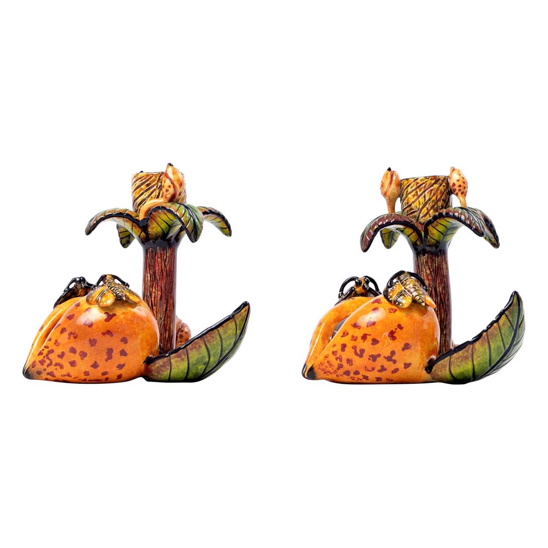 Pair butterflies candlesticks