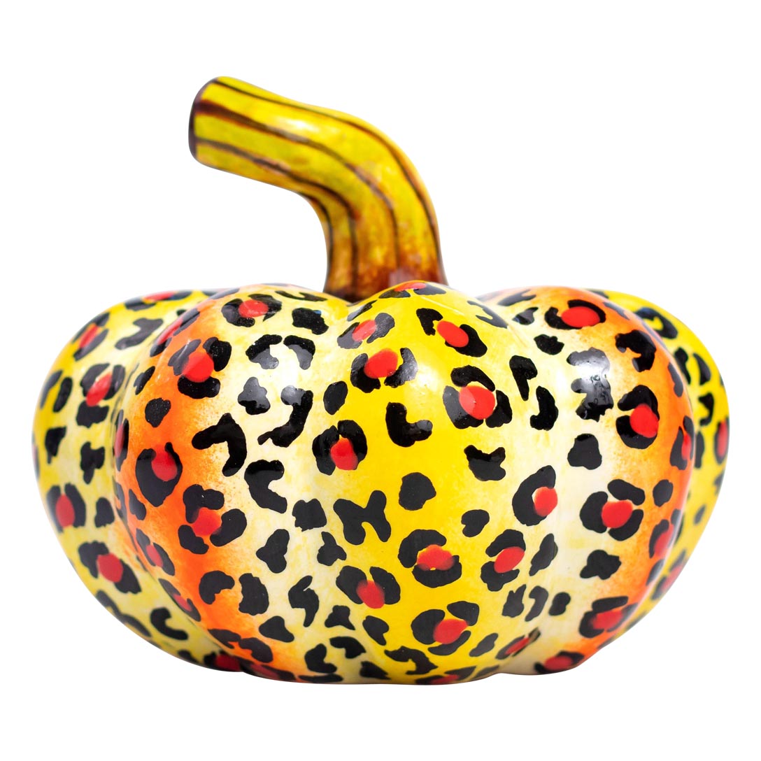 Safari cheetah pumpkin sculpture