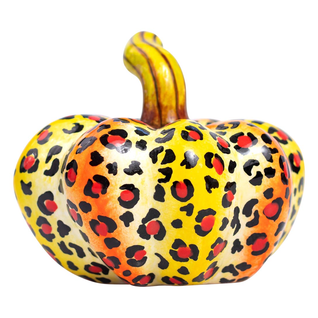 Safari cheetah pumpkin sculpture