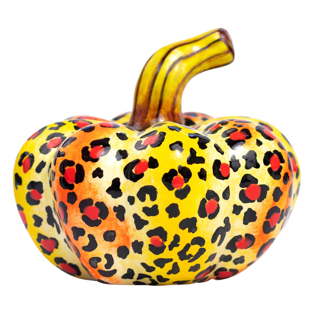 Safari cheetah pumpkin sculpture