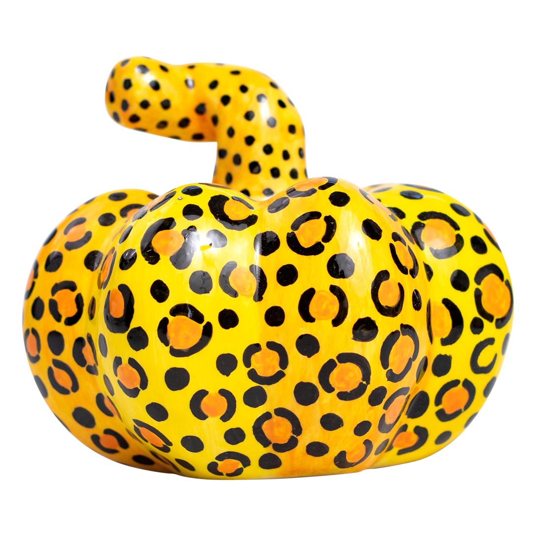 Safari leopard pumpkin sculpture