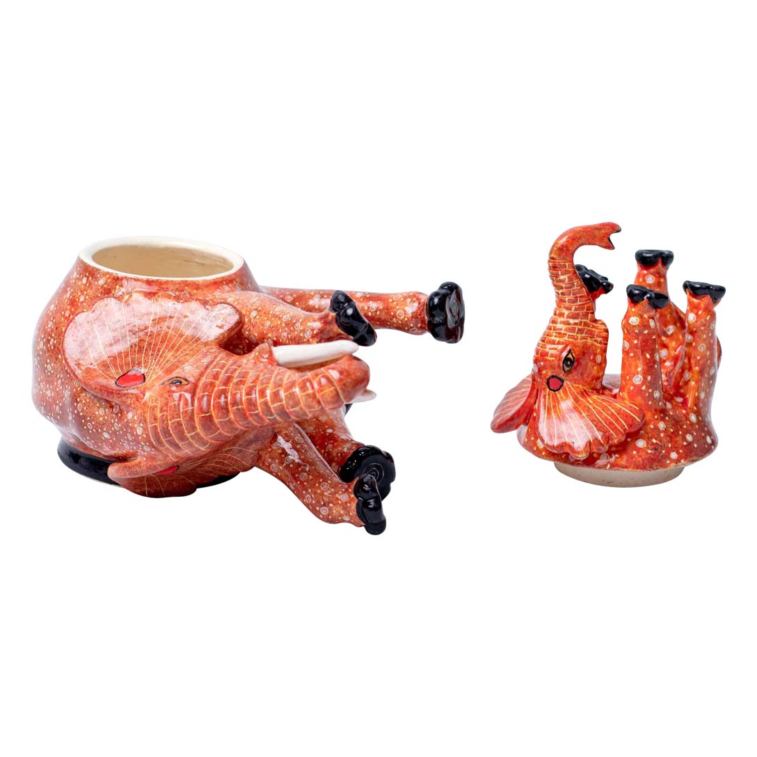 Elephant, red brown jewelry box