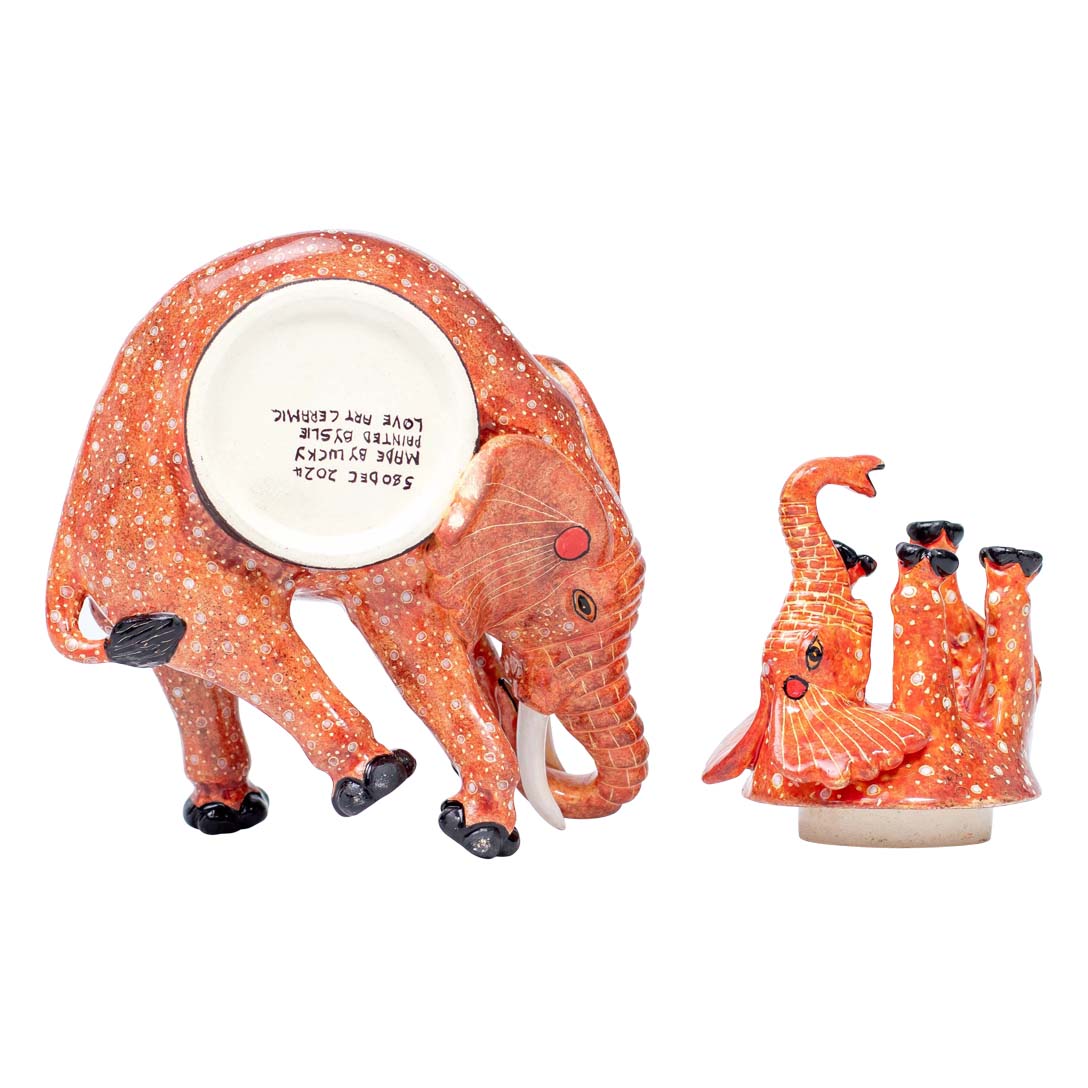Elephant, red brown jewelry box