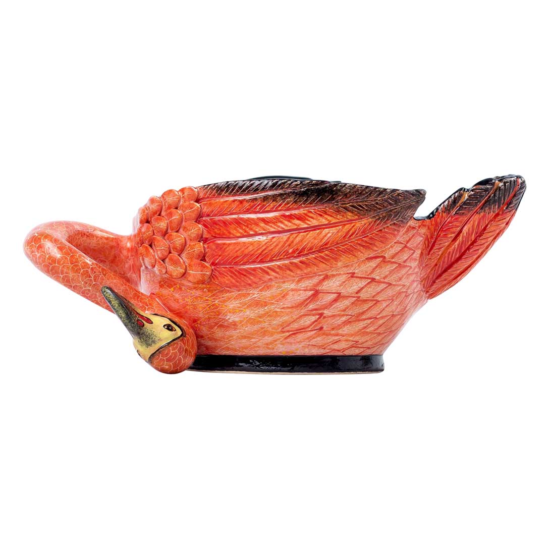 Flamingo, pink & black peanut bowl