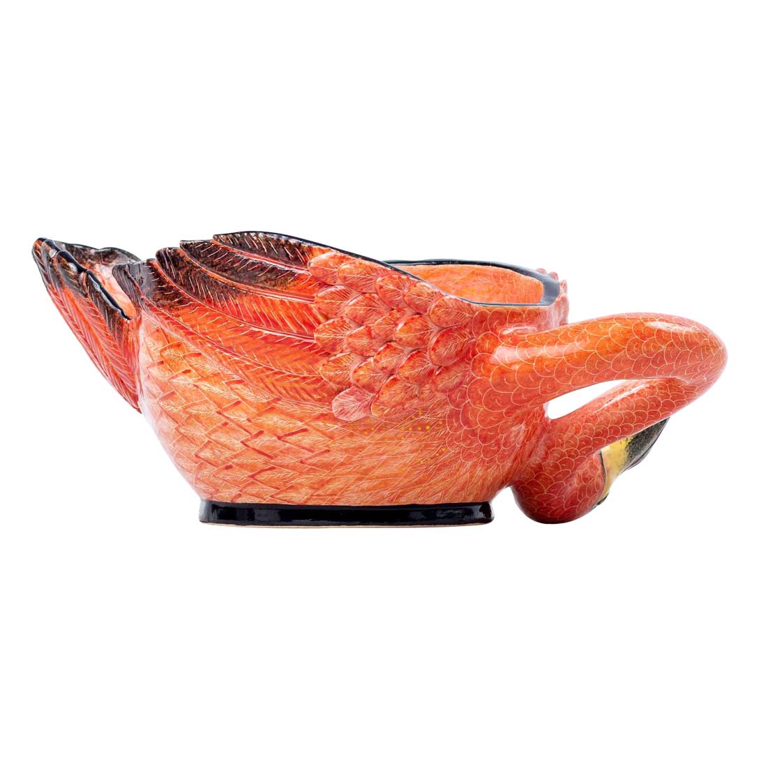 Flamingo, pink & black peanut bowl