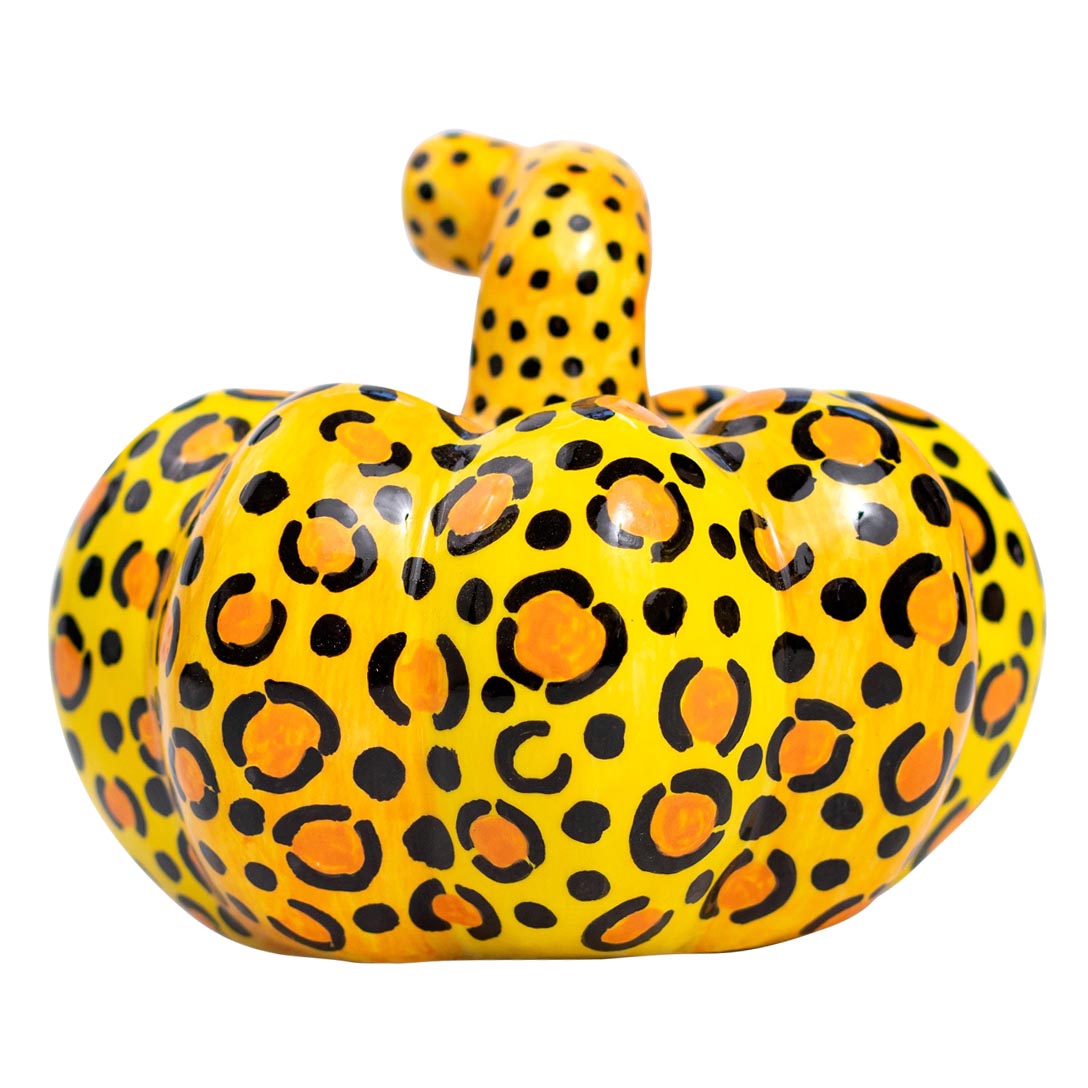 Safari leopard pumpkin sculpture