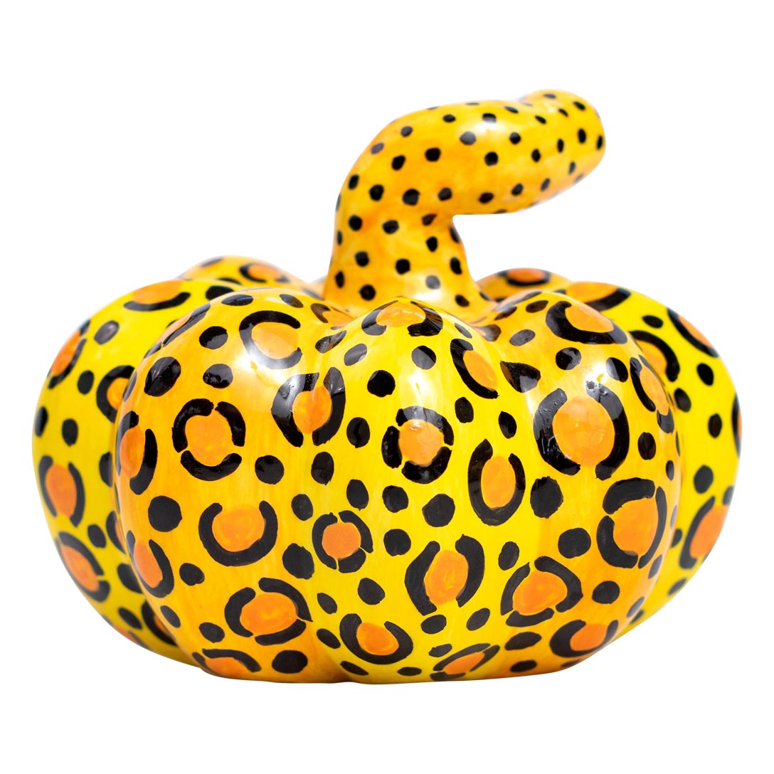 Safari leopard pumpkin sculpture