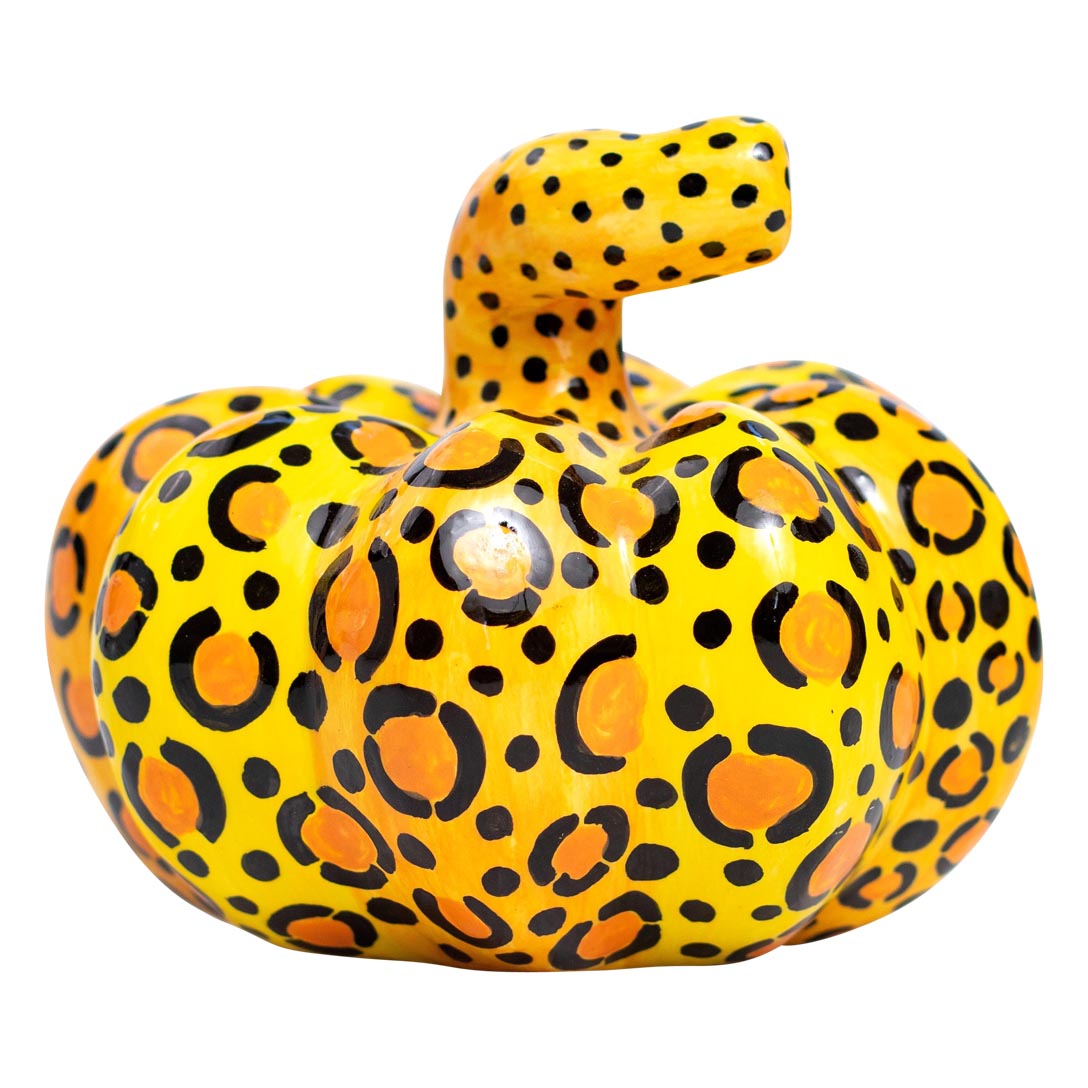 Safari leopard pumpkin sculpture