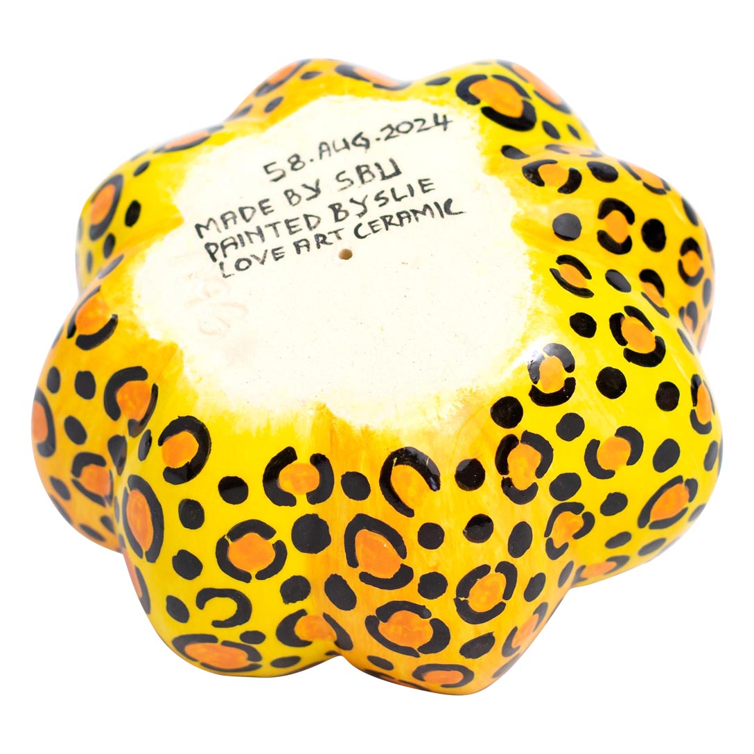 Safari leopard pumpkin sculpture