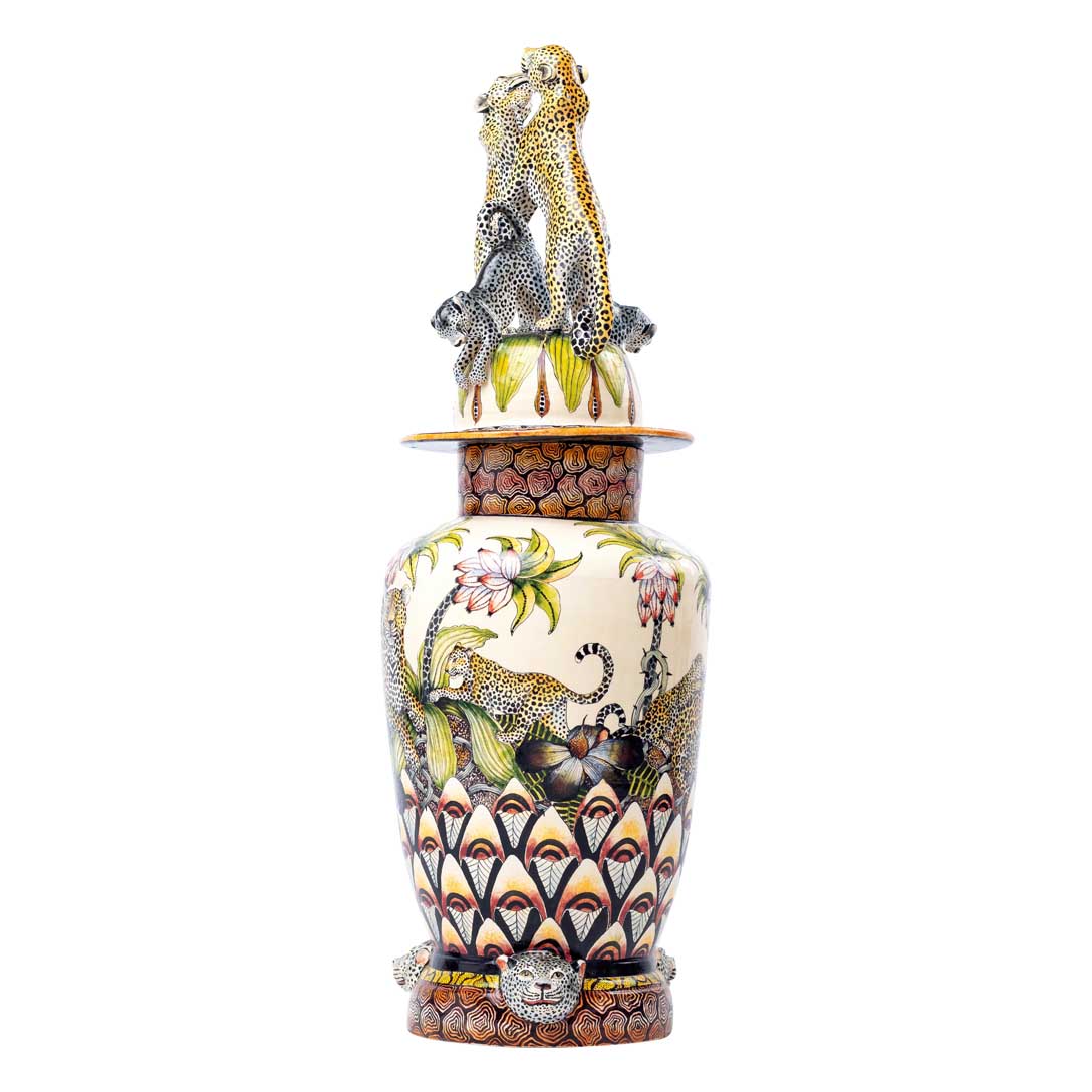 Leopard urn