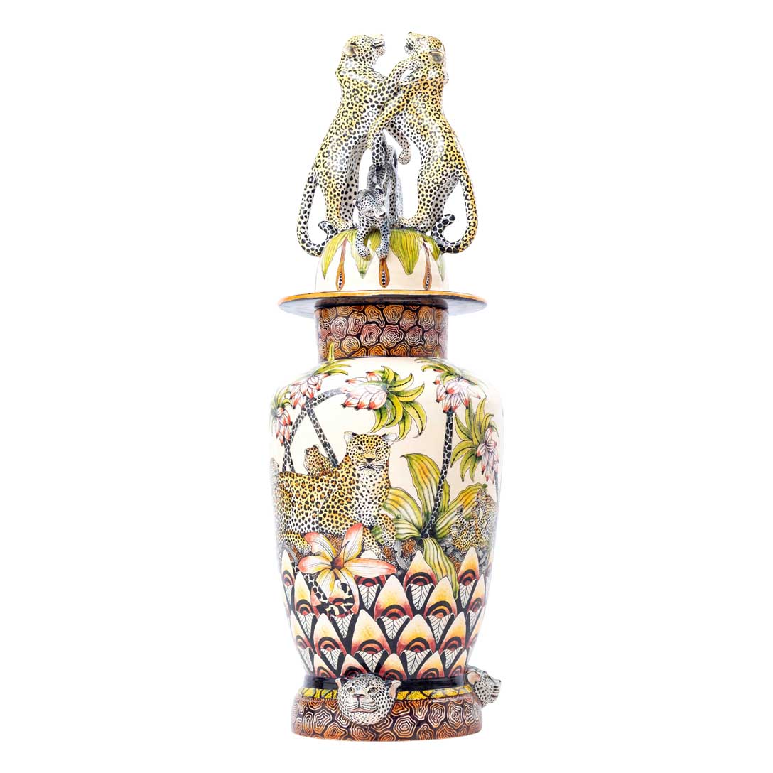 Leopard urn
