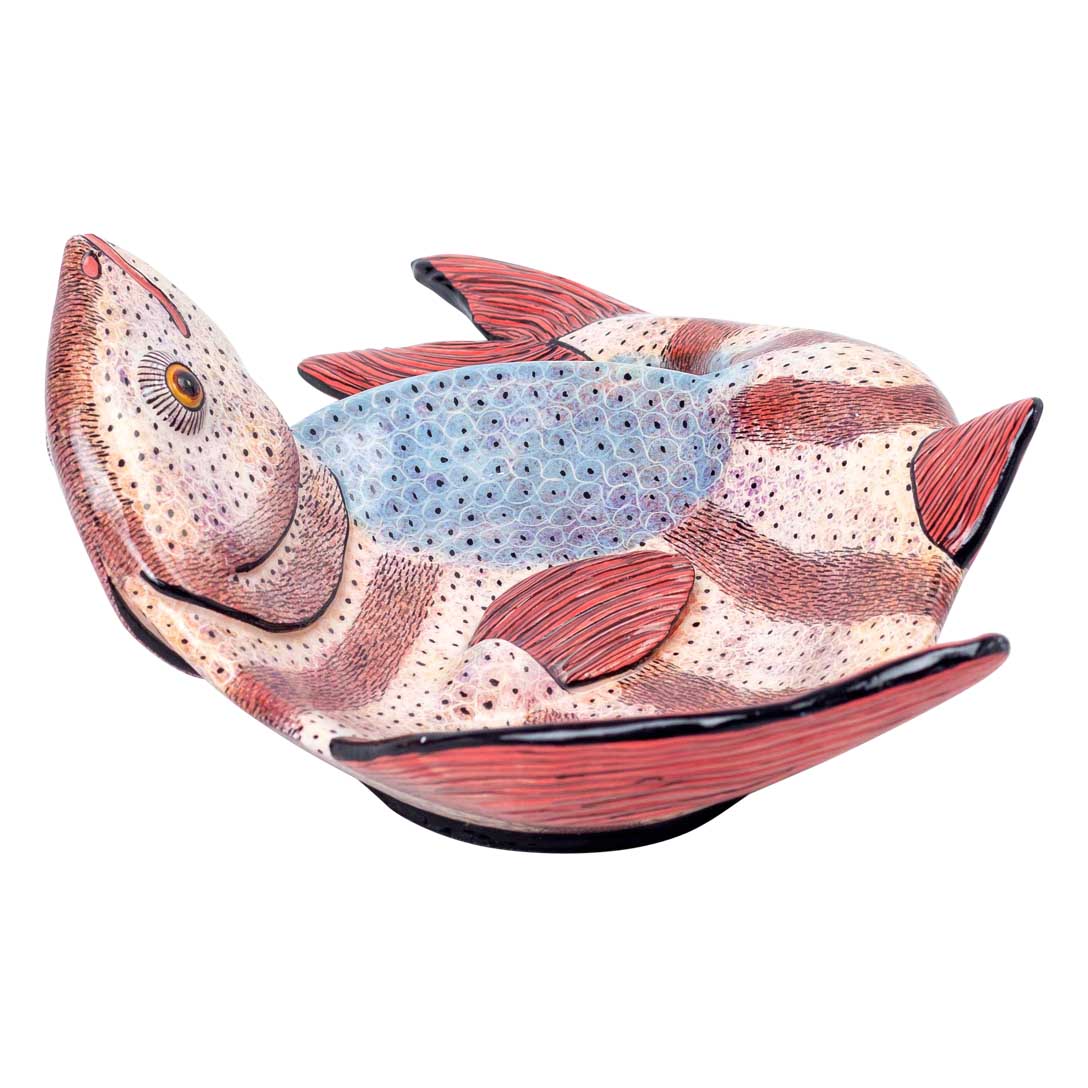 Fish maroon coin dish