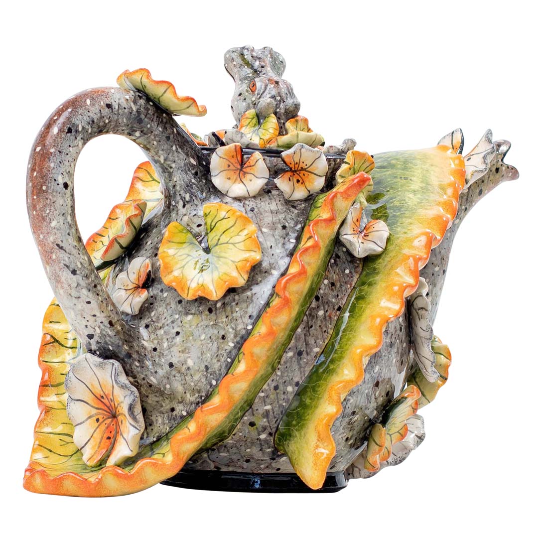 Hippo & water lily teapot