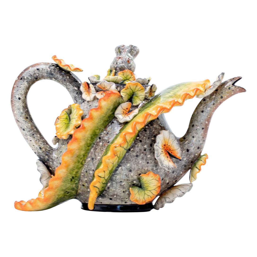 Hippo & water lily teapot