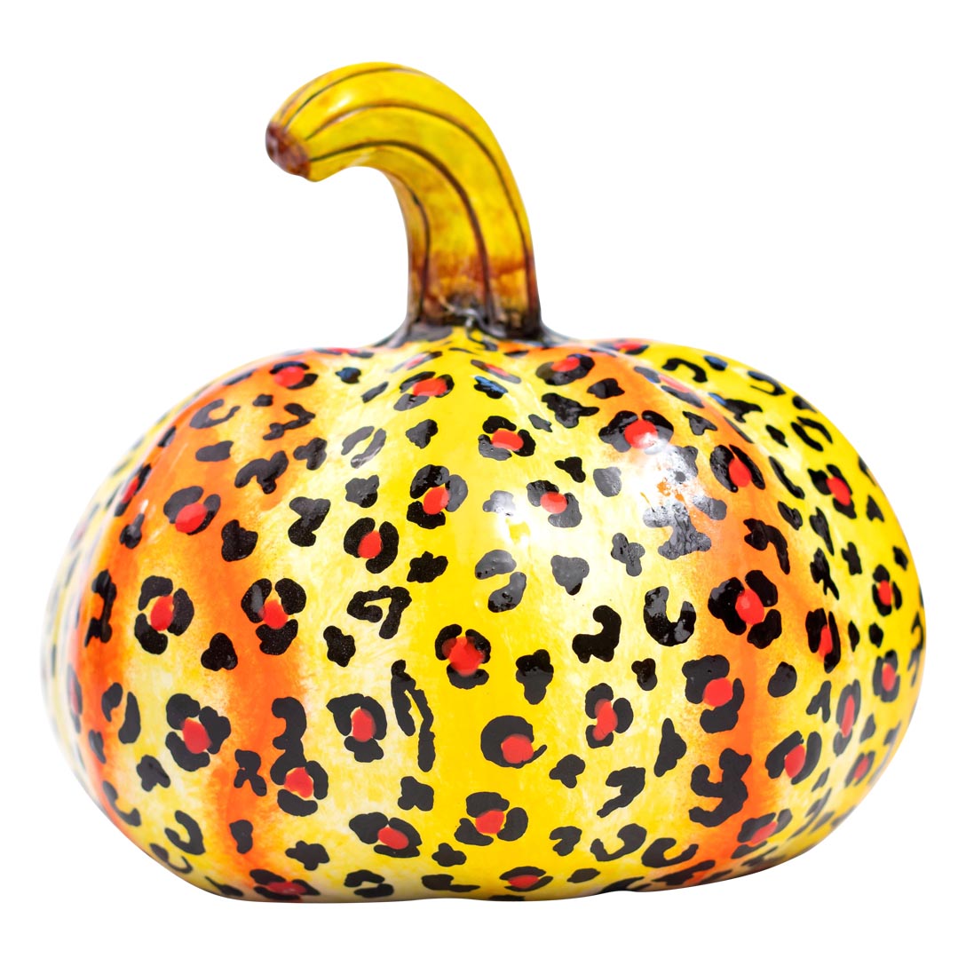 Safari cheetah pumpkin sculpture