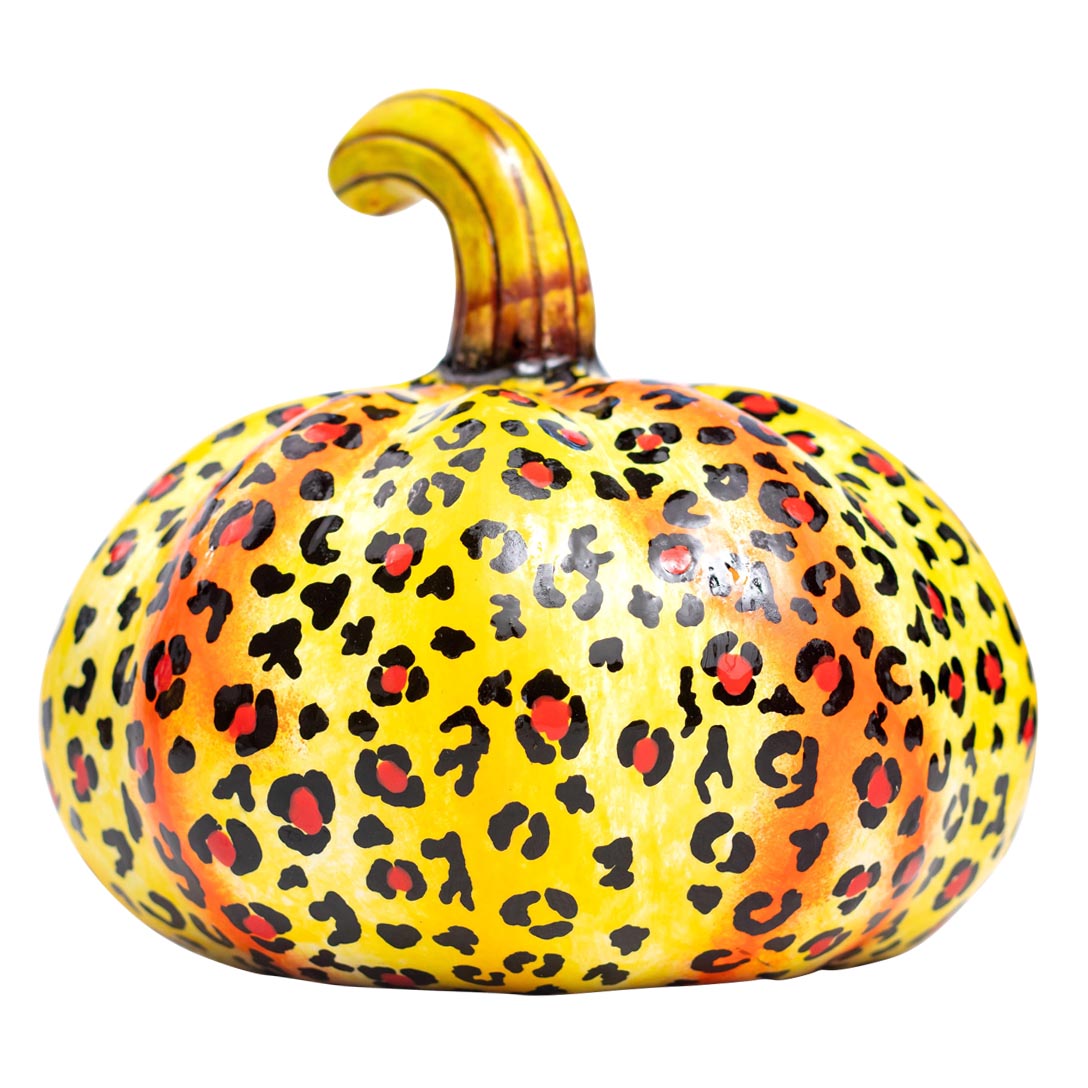 Safari cheetah pumpkin sculpture