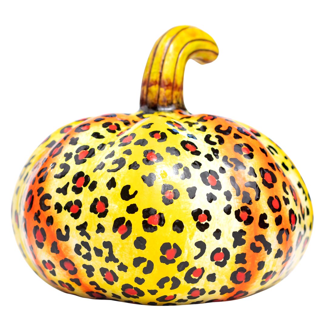 Safari cheetah pumpkin sculpture