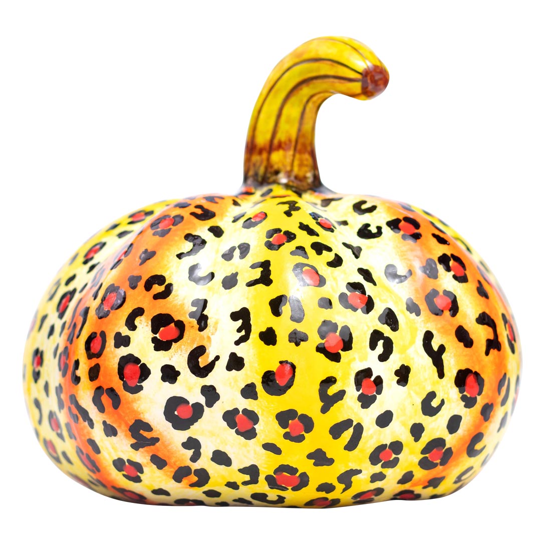 Safari cheetah pumpkin sculpture