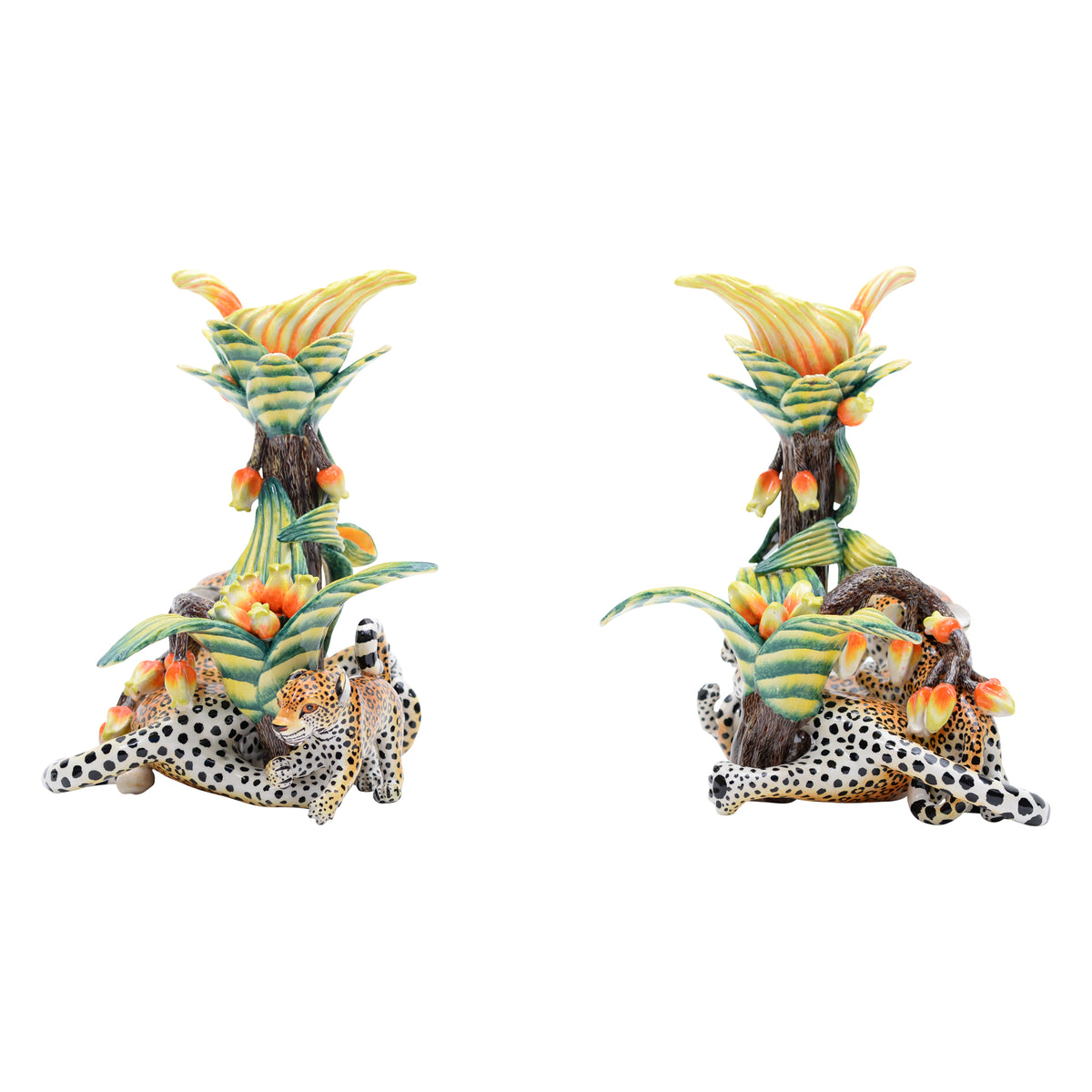 Leopard candlesticks