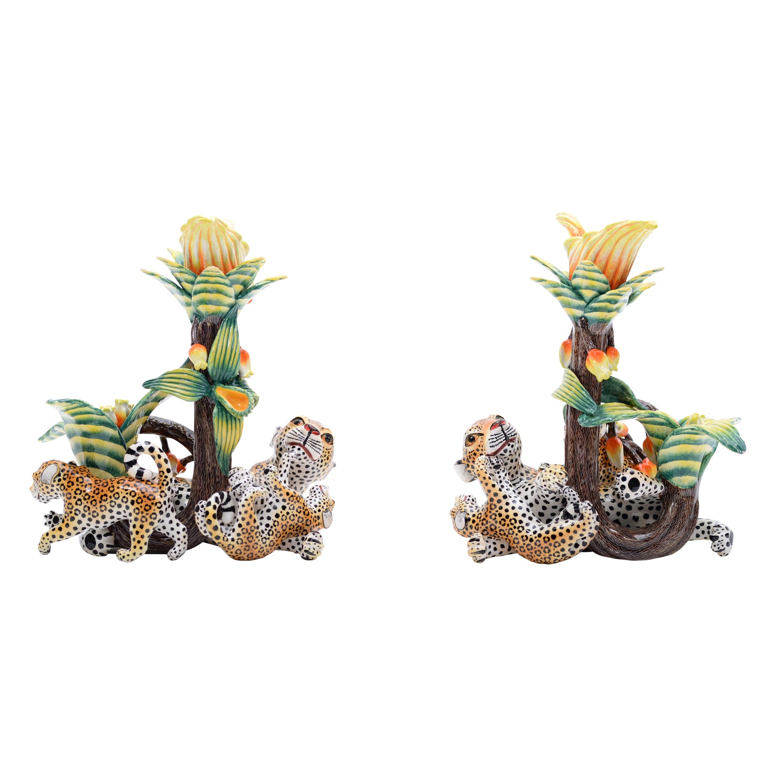 Leopard candlesticks