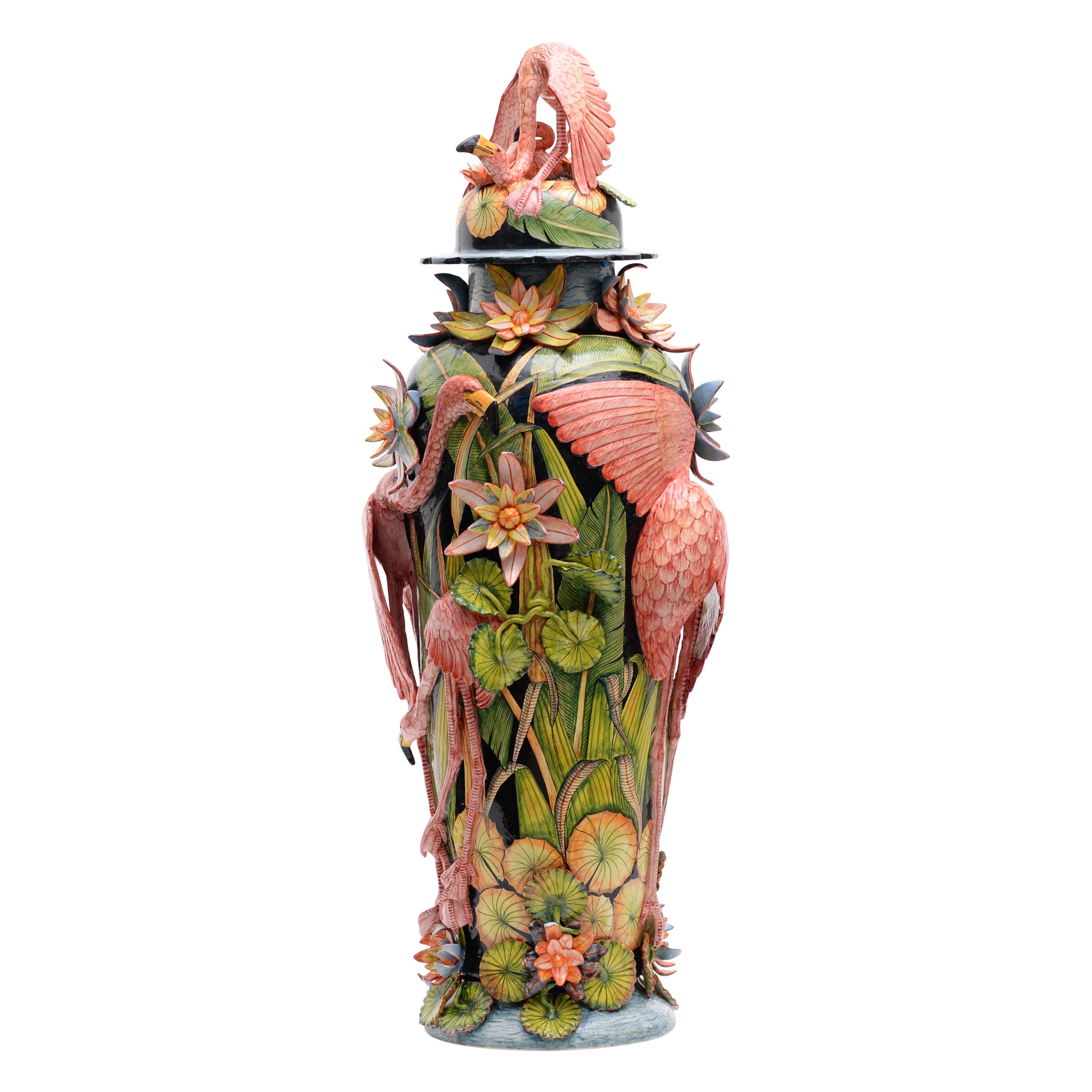 Flamingo urn