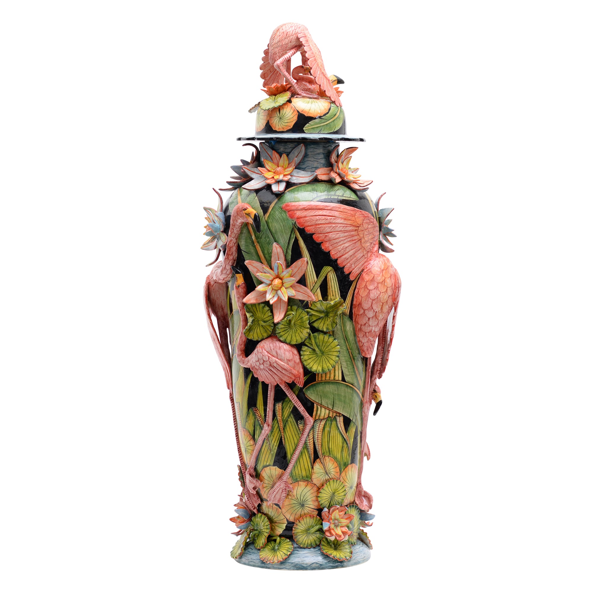 Flamingo urn
