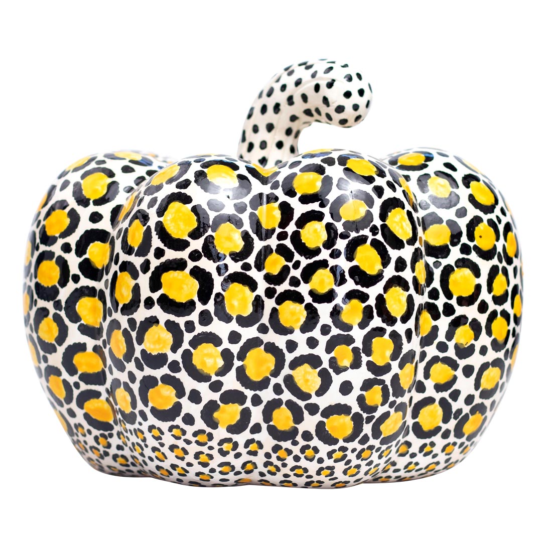 Safari cheetah pumpkin sculpture