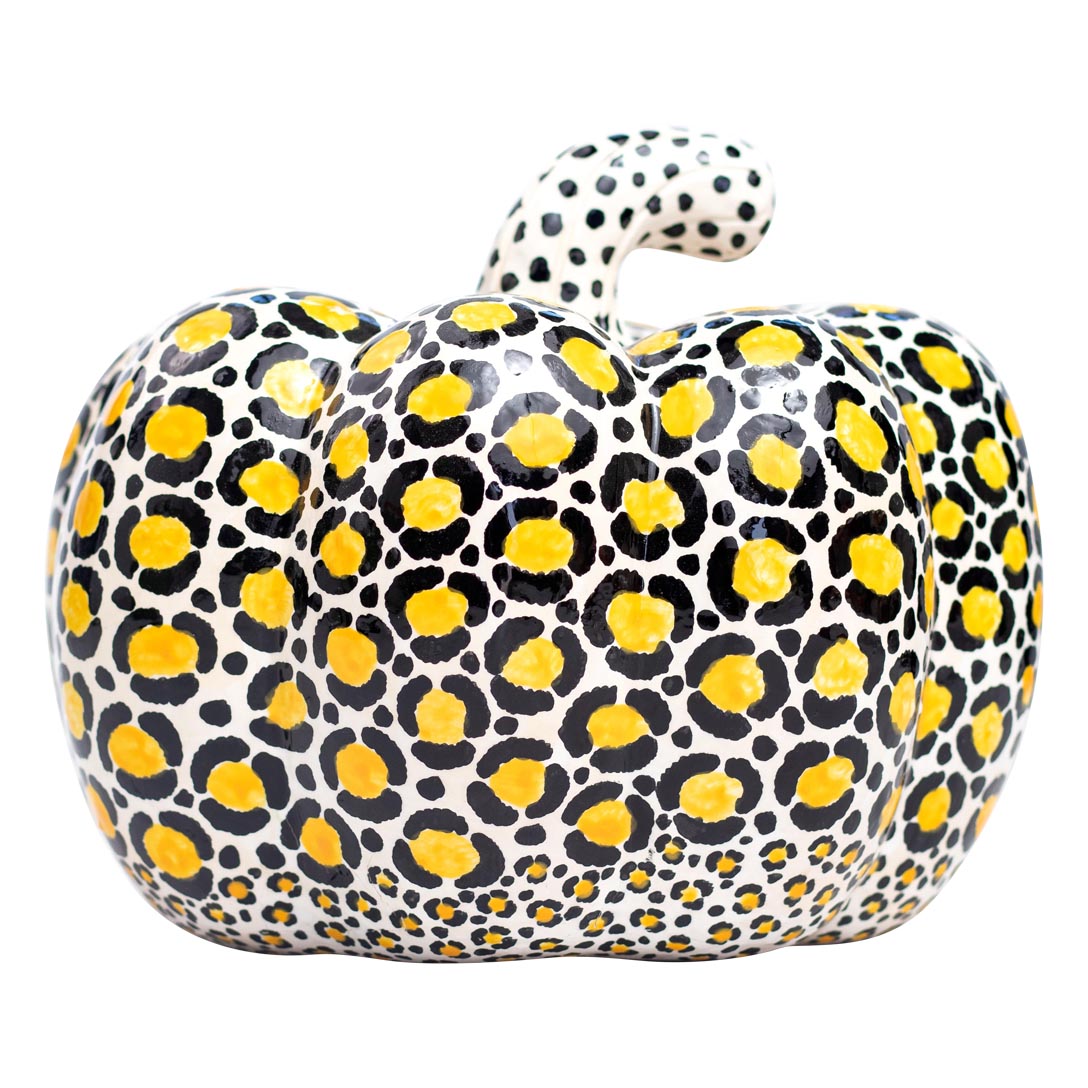 Safari cheetah pumpkin sculpture