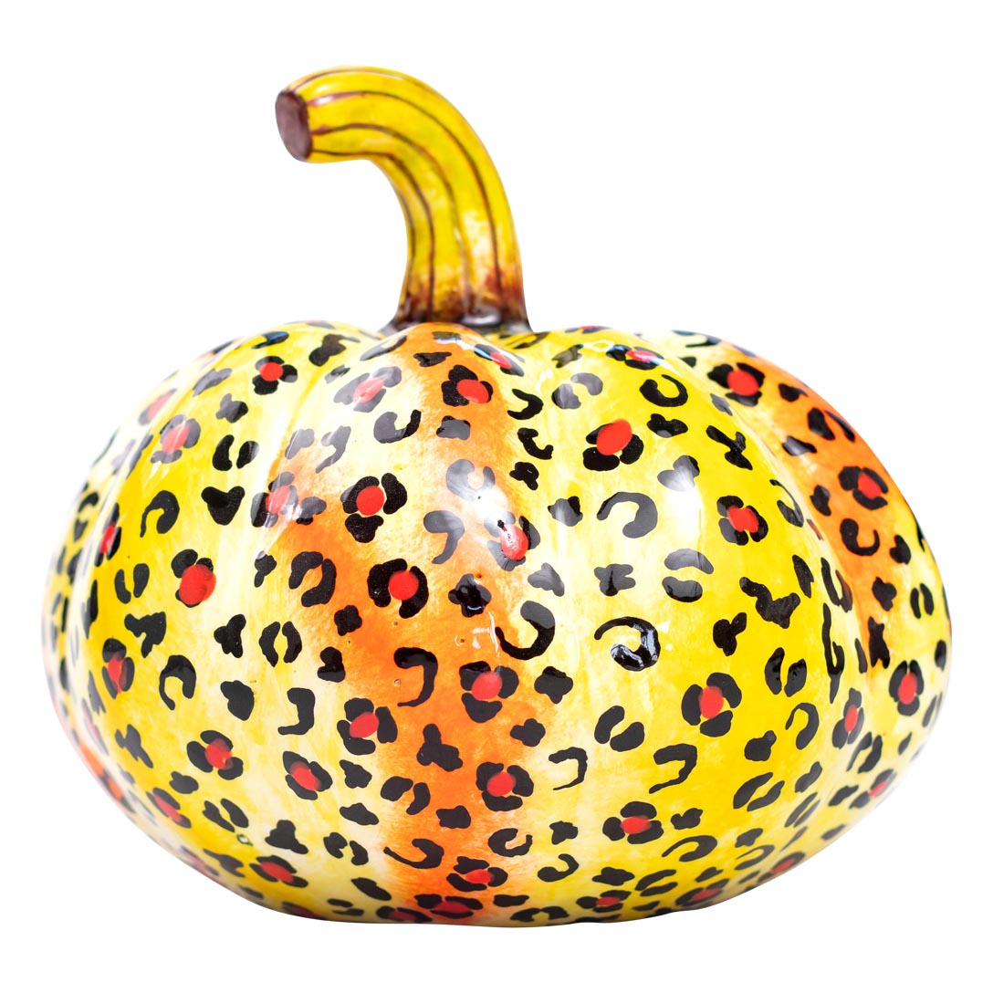 Safari cheetah pumpkin sculpture