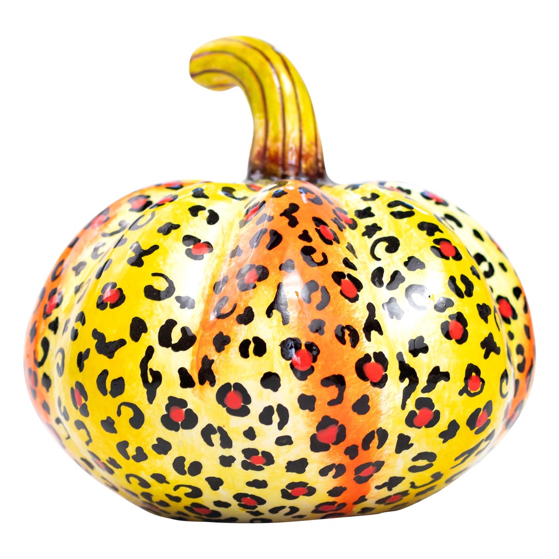 Safari cheetah pumpkin sculpture