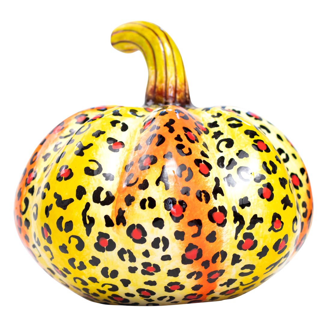 Safari cheetah pumpkin sculpture