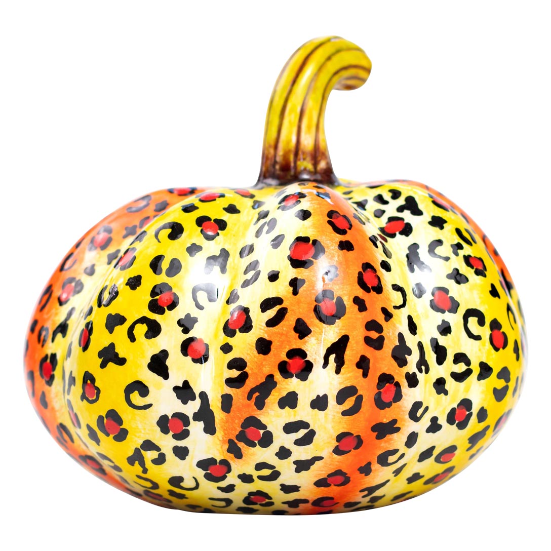 Safari cheetah pumpkin sculpture