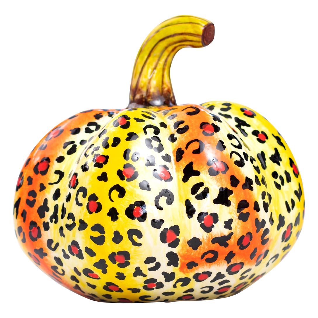 Safari cheetah pumpkin sculpture