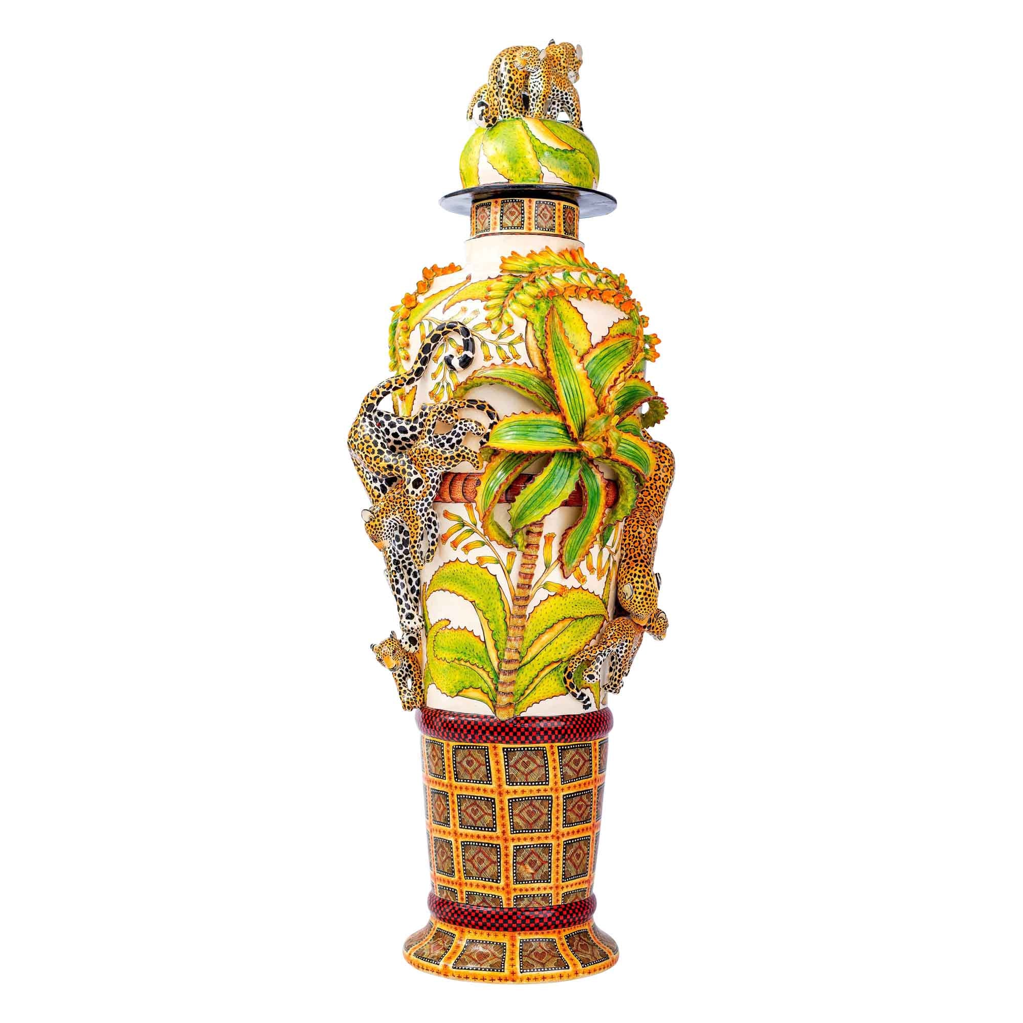 Leopard urn