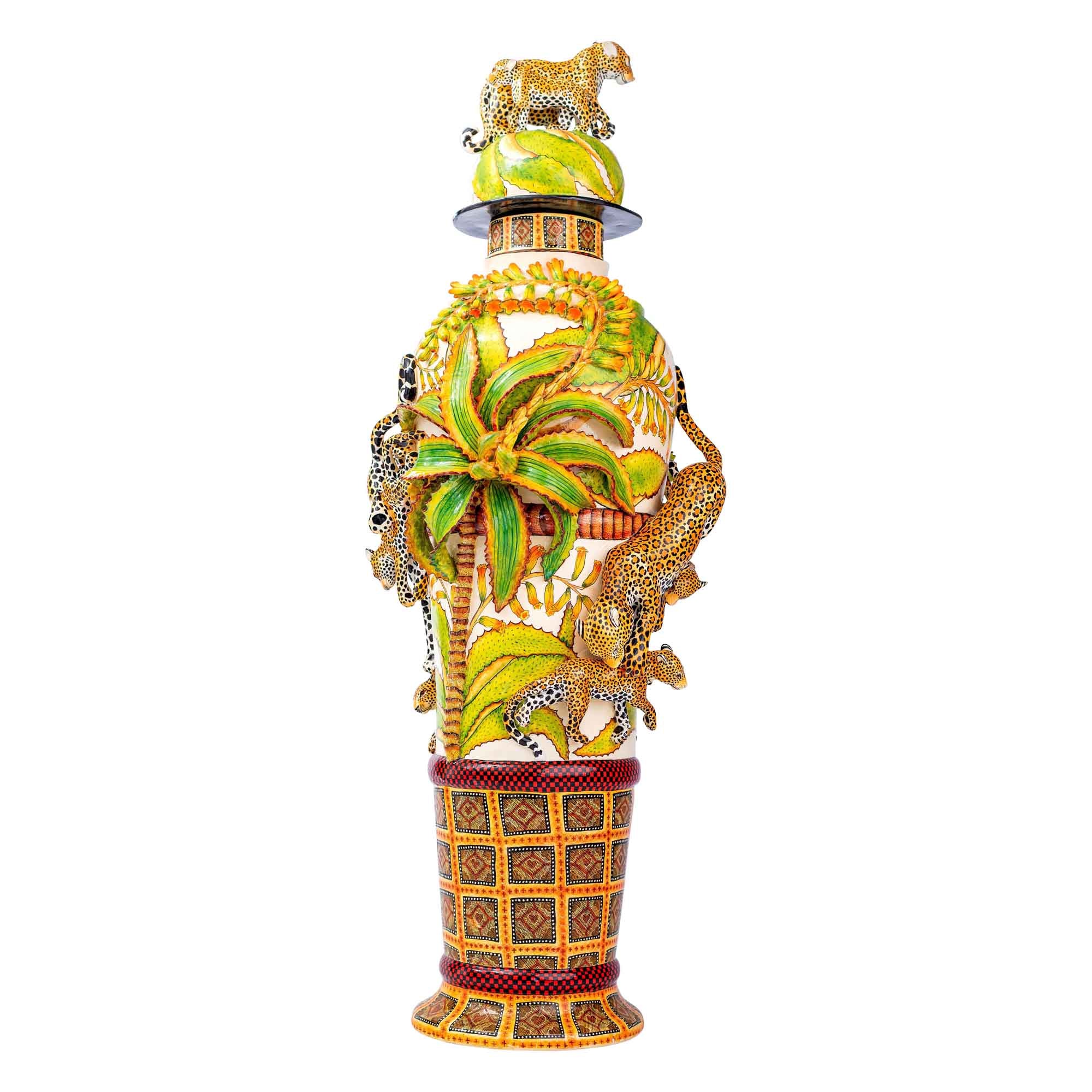 Leopard urn