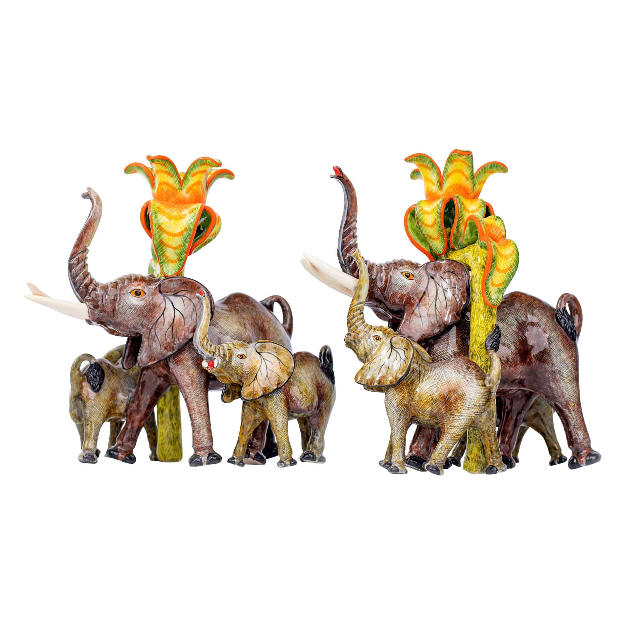 Pair of elephant candlesticks