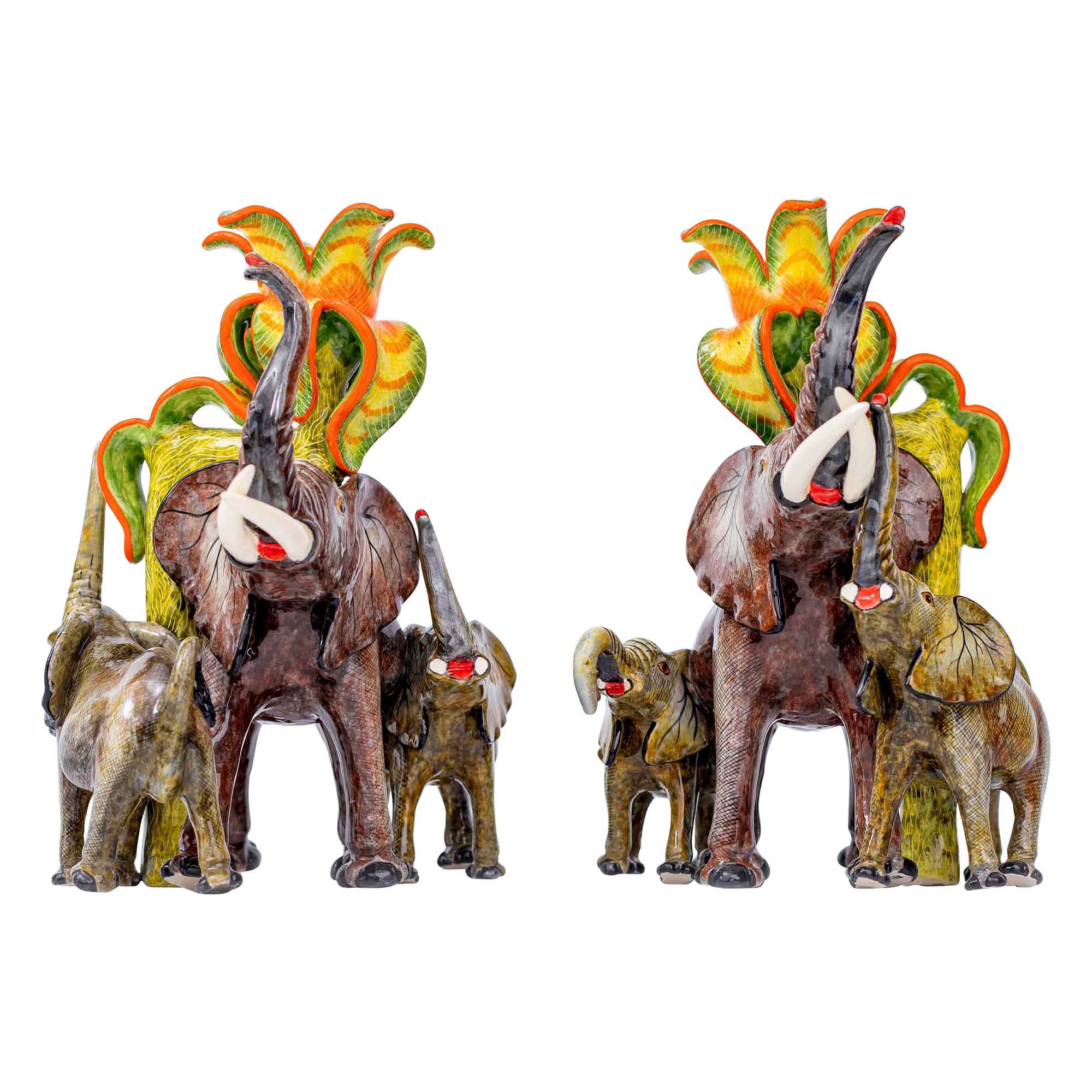 Pair of elephant candlesticks