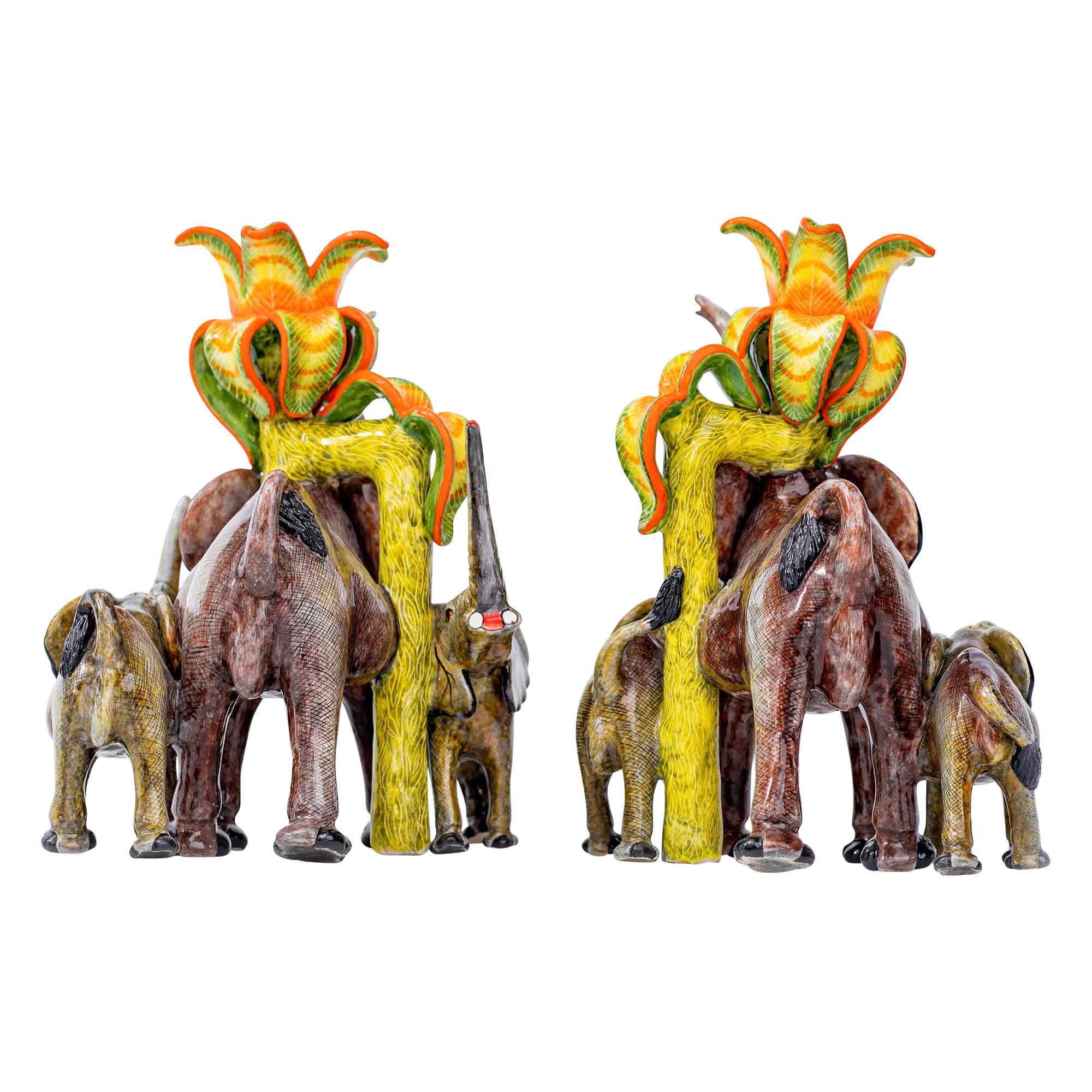 Pair of elephant candlesticks