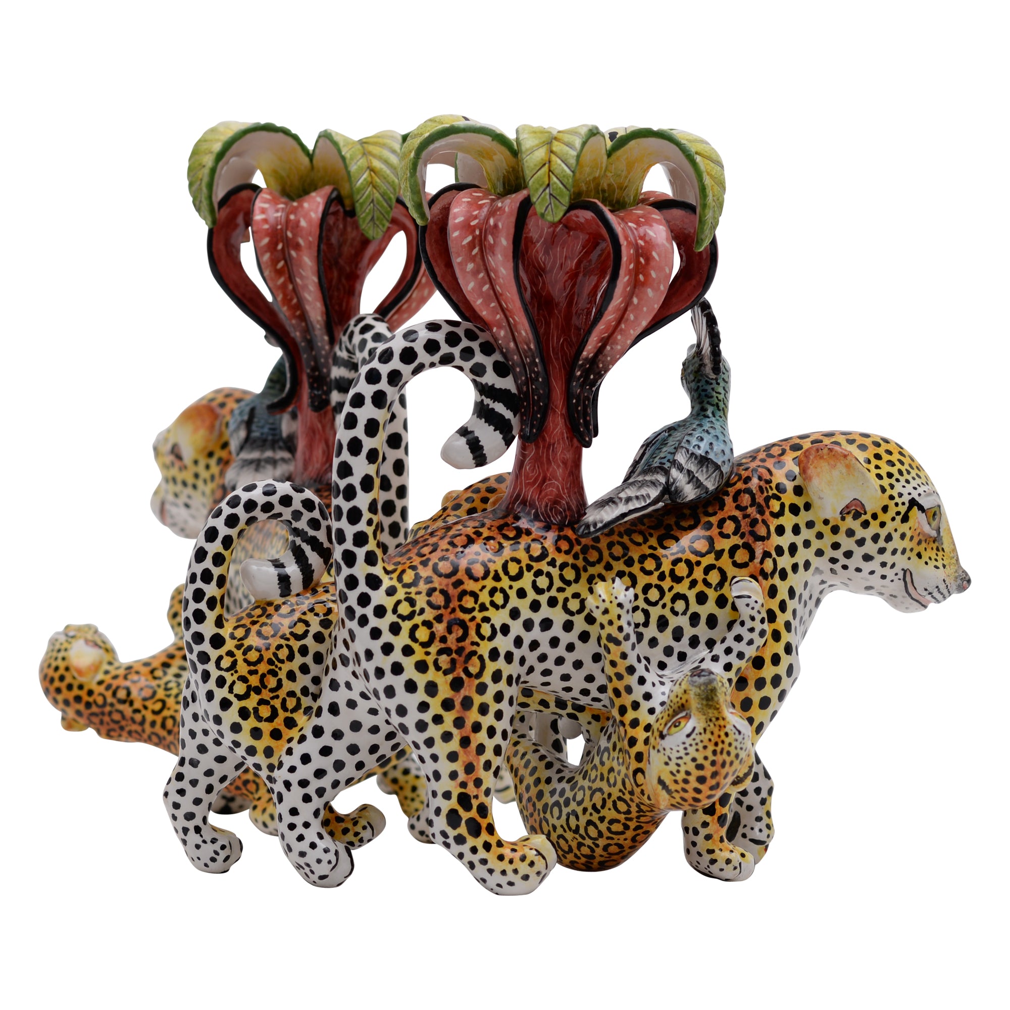 Pair of Leopard candlesticks