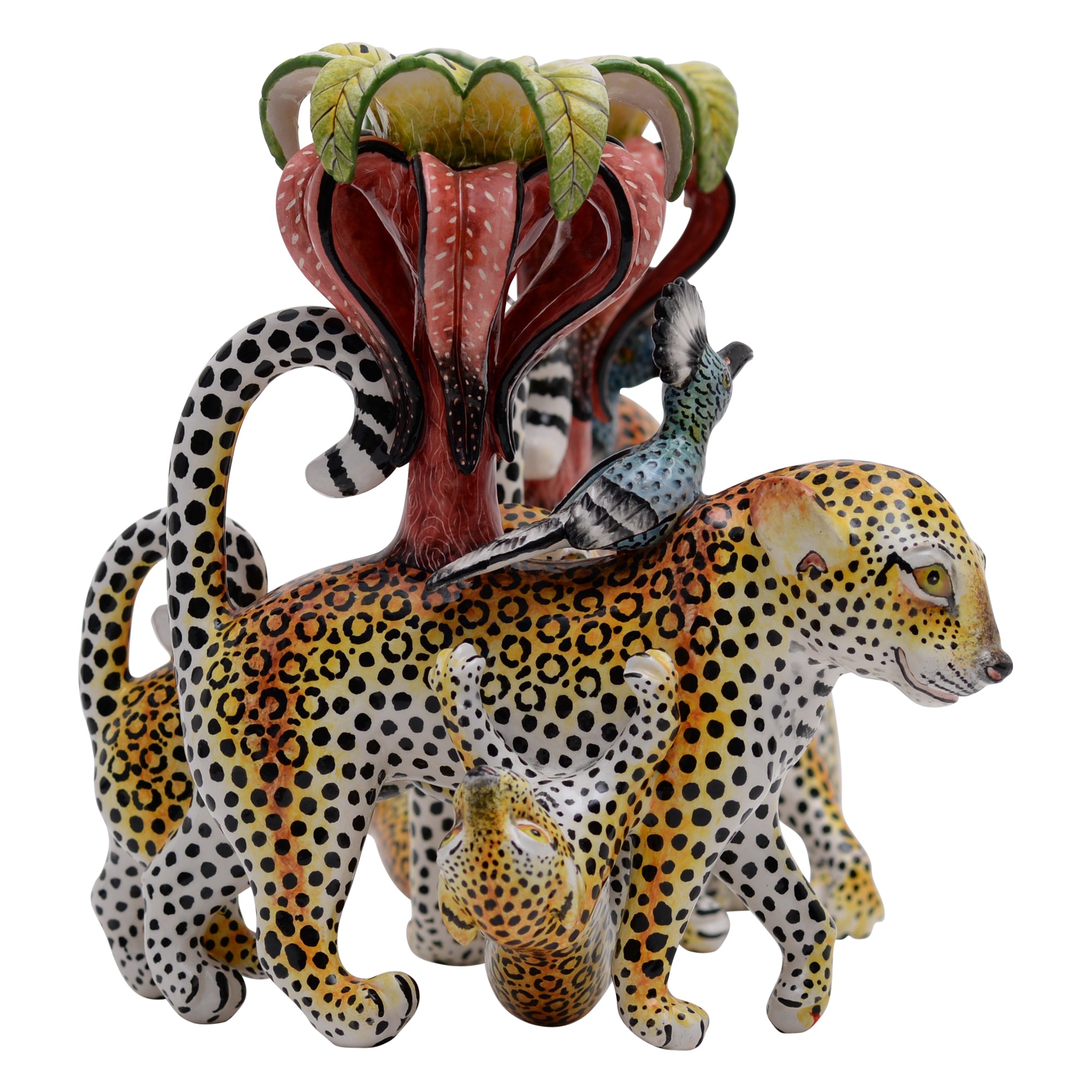 Pair of Leopard candlesticks