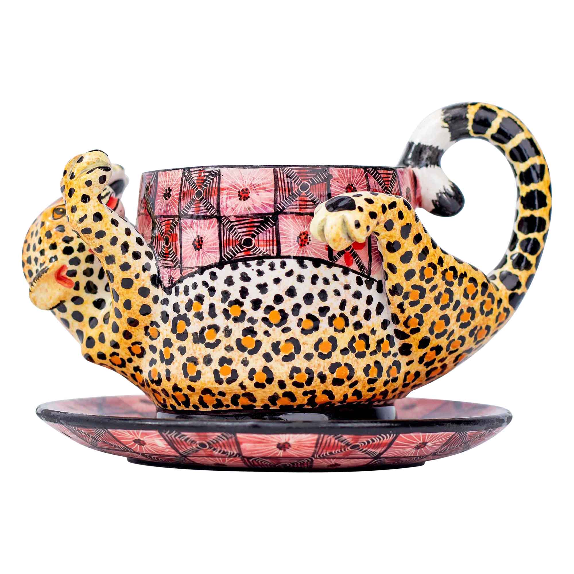 Leopard cup & saucer