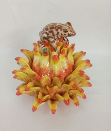 Protea & frog jewelry box