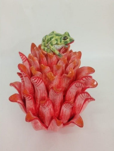 Protea & frog jewelry box