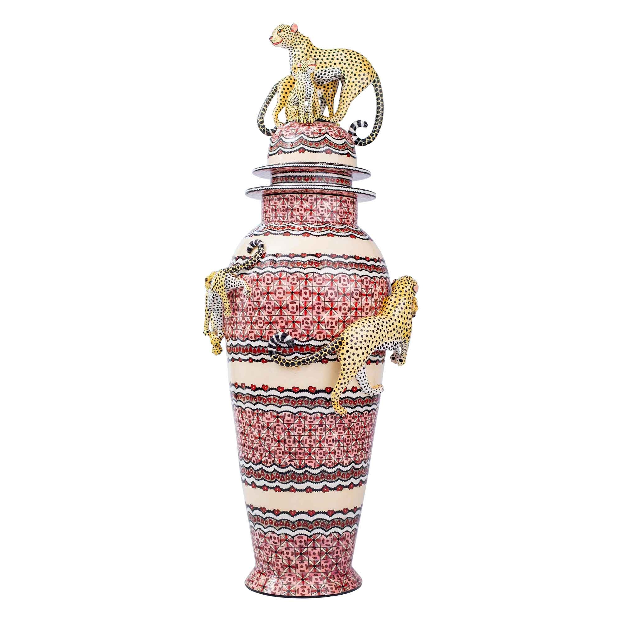 Leopard urn