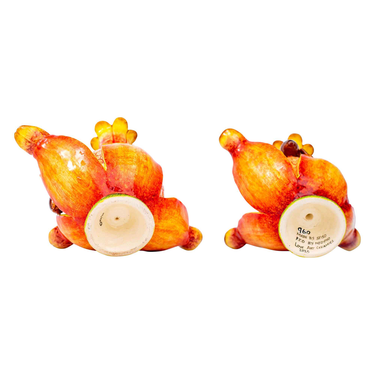 Pair of pomegranate candlesticks